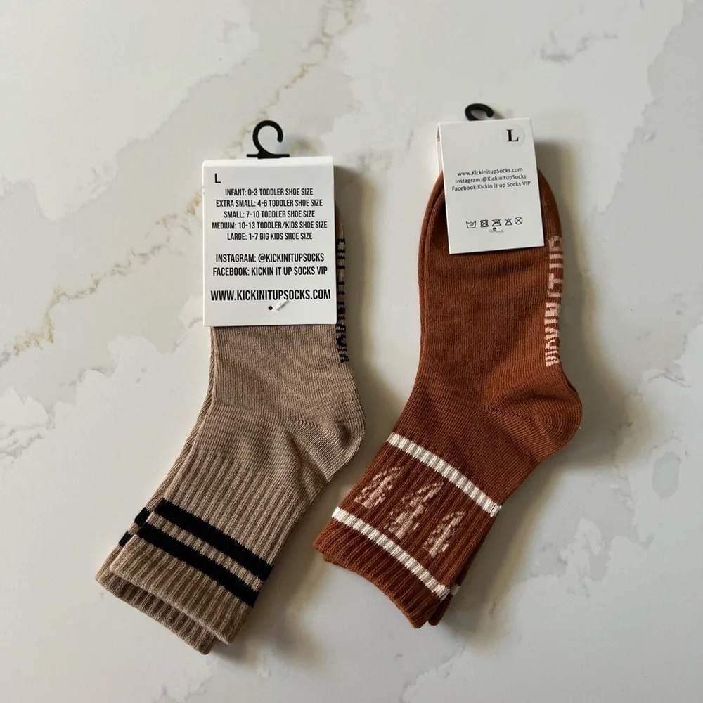 Kickin It Up Socks - Two Pack - Big Kids Size L 1-7 NWT